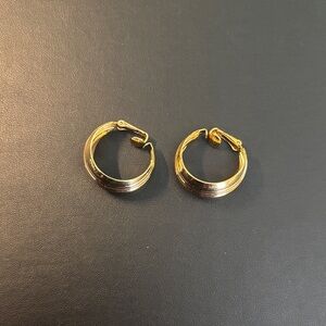 Vintage Gold Clip On Hoops